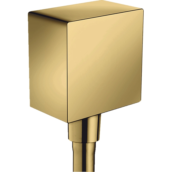 Шланговое подсоединение Hansgrohe Fixfit Square 26455990 с клапаном обратного тока Полированное золото от магазина gidro-z
