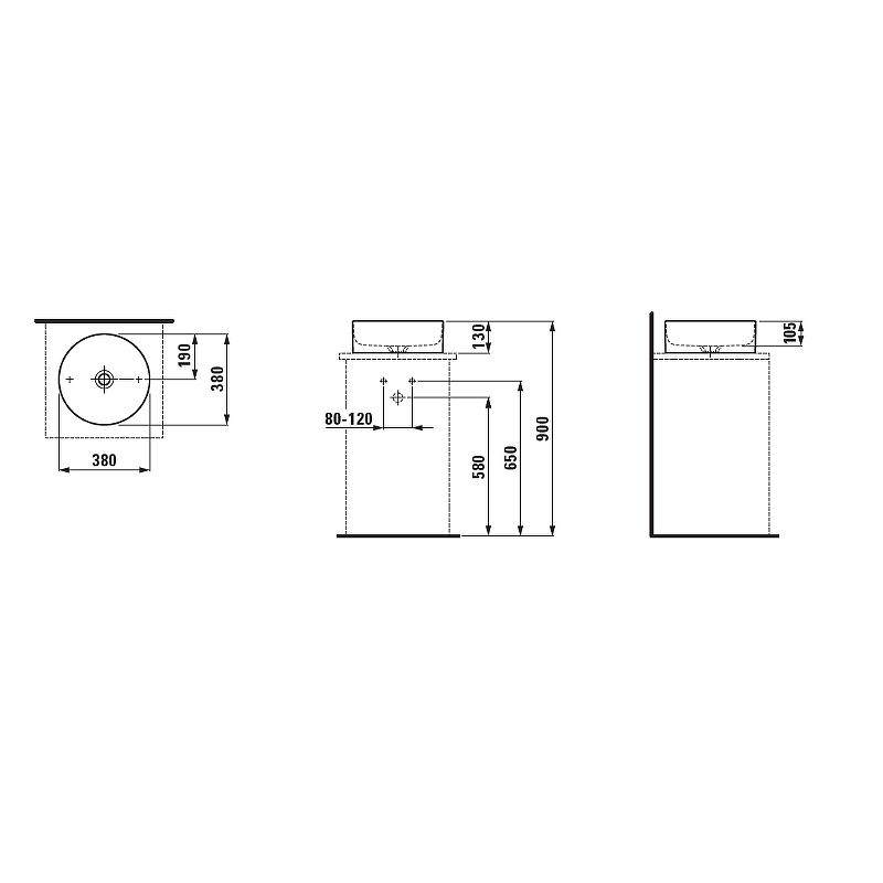 Раковина-чаша Laufen Living 37 8.1143.5.000.112.1 Белая от магазина gidro-z