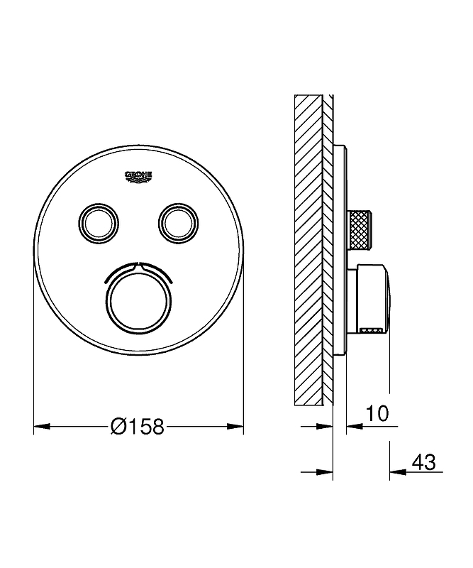 Смеситель для душа Grohe Grohtherm SmartControl 29145000 Хром от магазина gidro-z