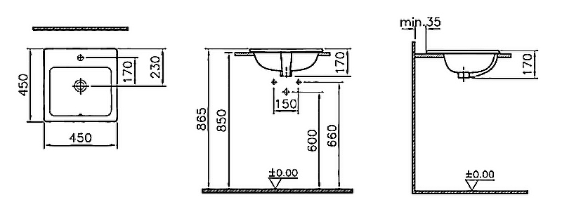 Раковина Vitra S20 45 5463B003-0001 Белая от магазина gidro-z