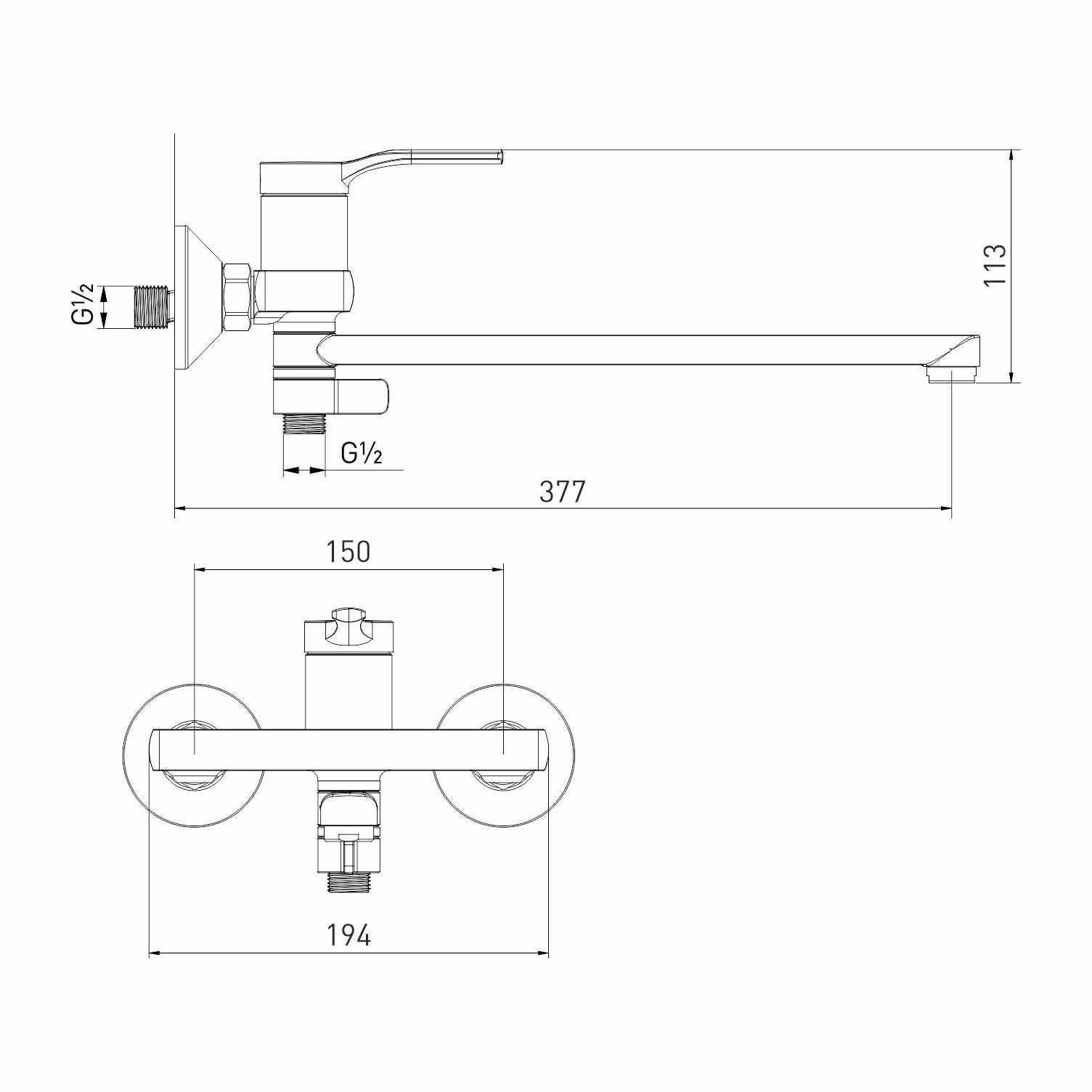 Смеситель для ванны и раковины 35k MIXLINE ML40-02 Flat от магазина gidro-z