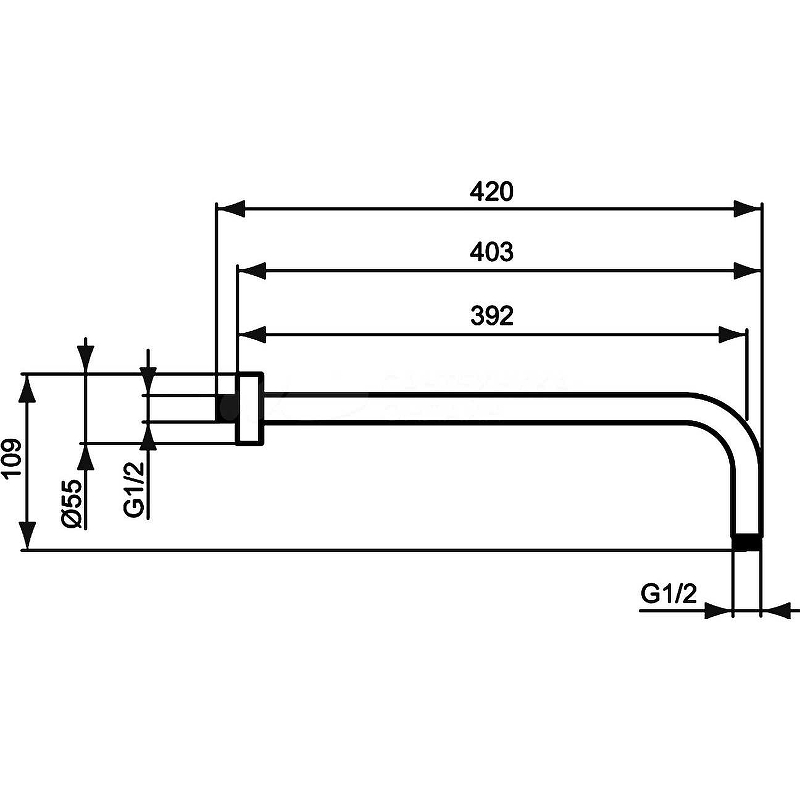 Кронштейн для верхнего душа Ideal Standard Ideal Rain B9445AA Хром от магазина gidro-z