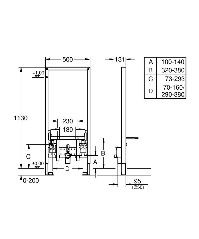 Инсталляция Grohe Rapid SL 38553001 для биде без клавиши от магазина gidro-z