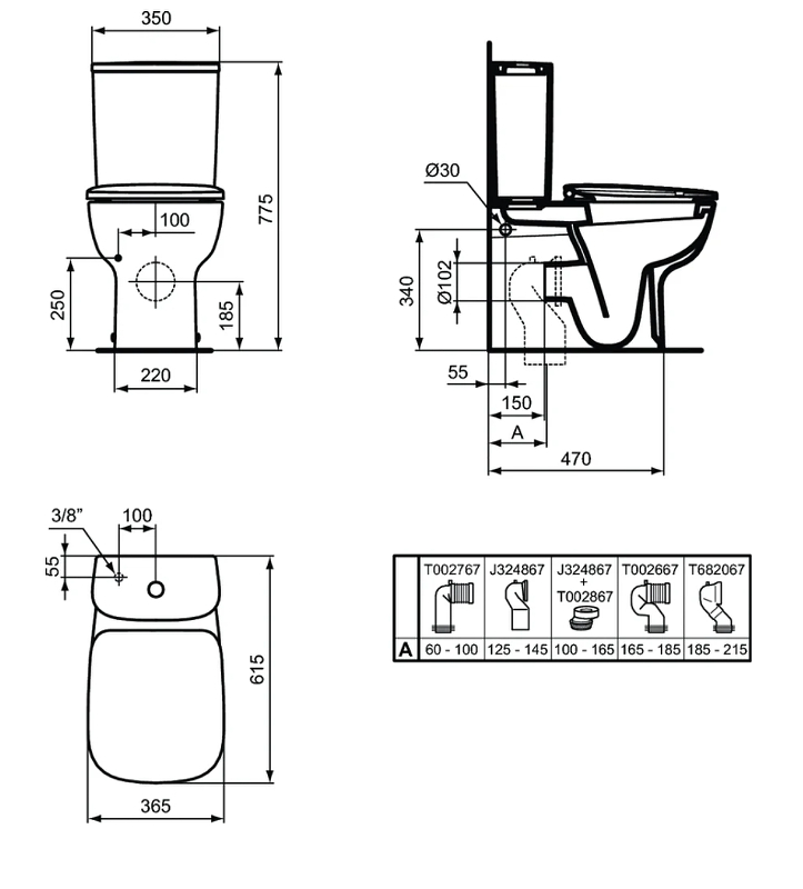 Унитаз компакт Ideal Standard Esedra T282001 без бачка и сиденья от магазина gidro-z