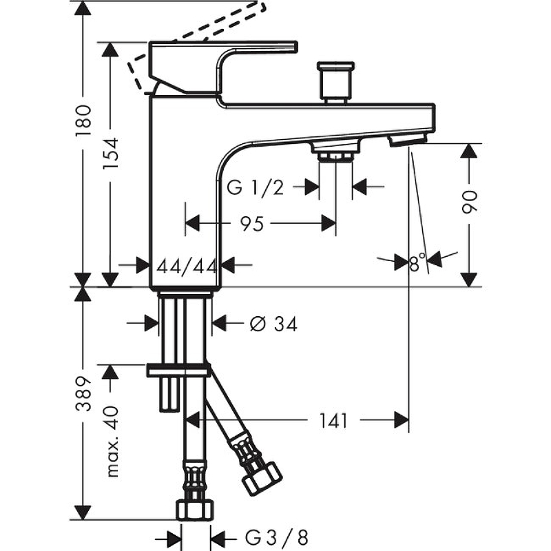 Смеситель на борт ванны Hansgrohe Vernis Shape 71463000 Хром от магазина gidro-z