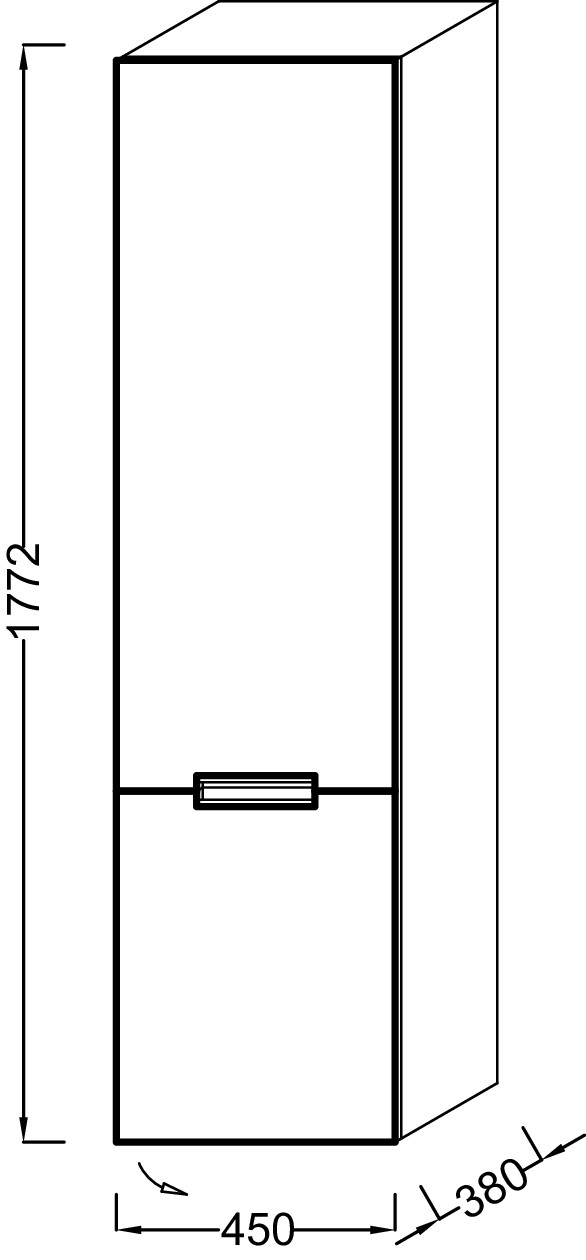Шкаф-колонна Jacob Delafon Reve 45х38х177,2 см, 2 полки + 1 ящик, оливковый глянцевый, левый, подвесной монтаж от магазина gidro-z