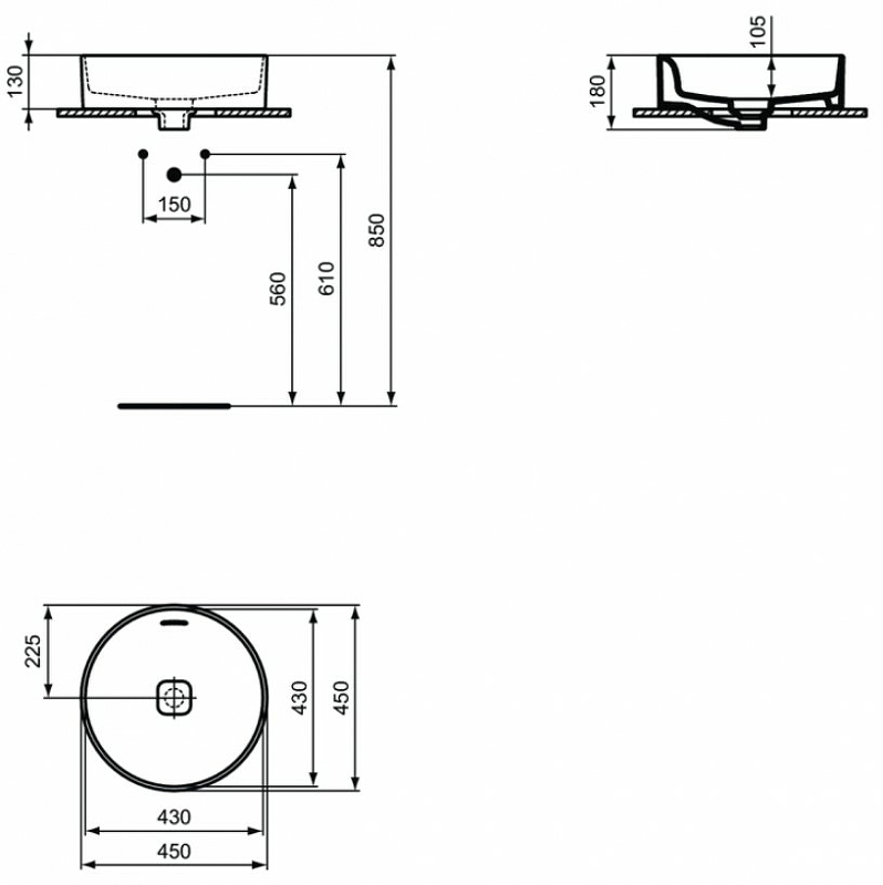 Раковина-чаша Ideal Standard Strada II Round Vessel 45 T296101 Euro White от магазина gidro-z