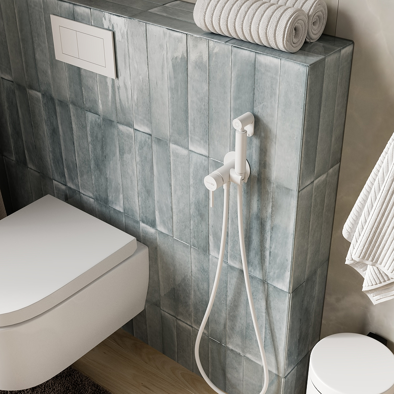 Гигиенический душ со смесителем WasserKRAFT A70538 Белый матовый от магазина gidro-z