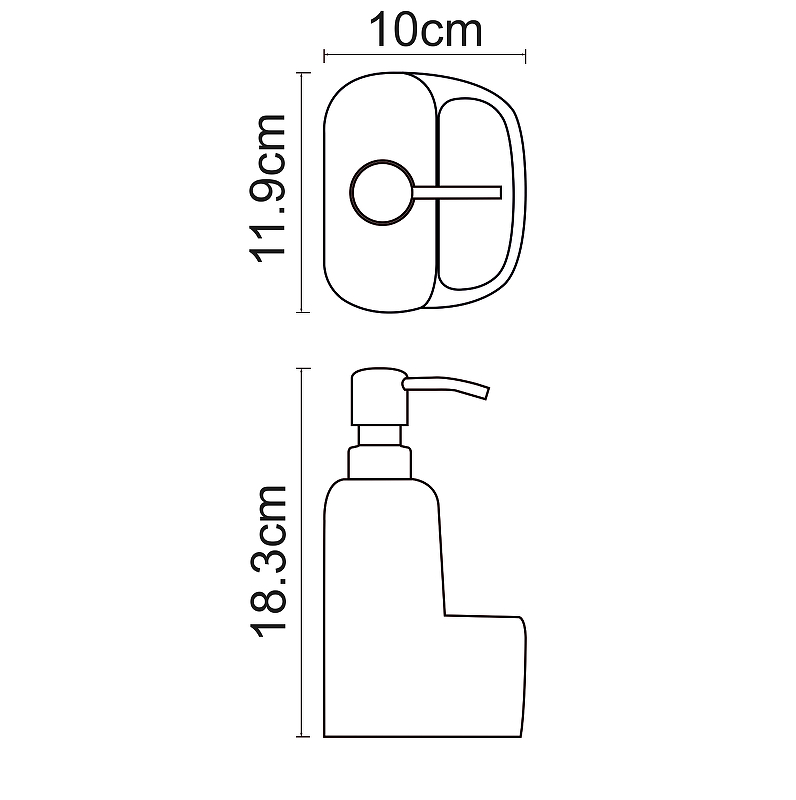 Дозатор для жидкого мыла WasserKRAFT K-8499BLACK с емкостью для губки Черный матовый от магазина gidro-z
