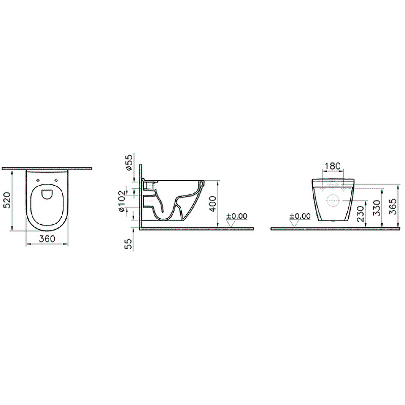 Унитаз Vitra S50 7740B003-0850 подвесной без сиденья от магазина gidro-z