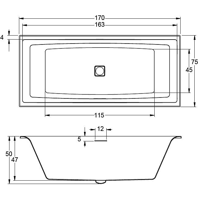 Акриловая ванна RIHO STILL SQUARE LED 170x75R/L, BR0200500K00132, 750х450х620, белый от магазина gidro-z