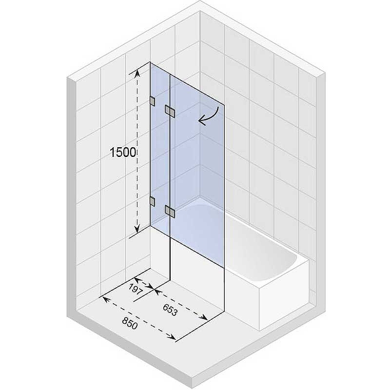Шторка на ванну Riho VZ Scandic NXT X109 85x150 L G001143120 (GX00162C1) профиль Хром стекло прозрачное от магазина gidro-z