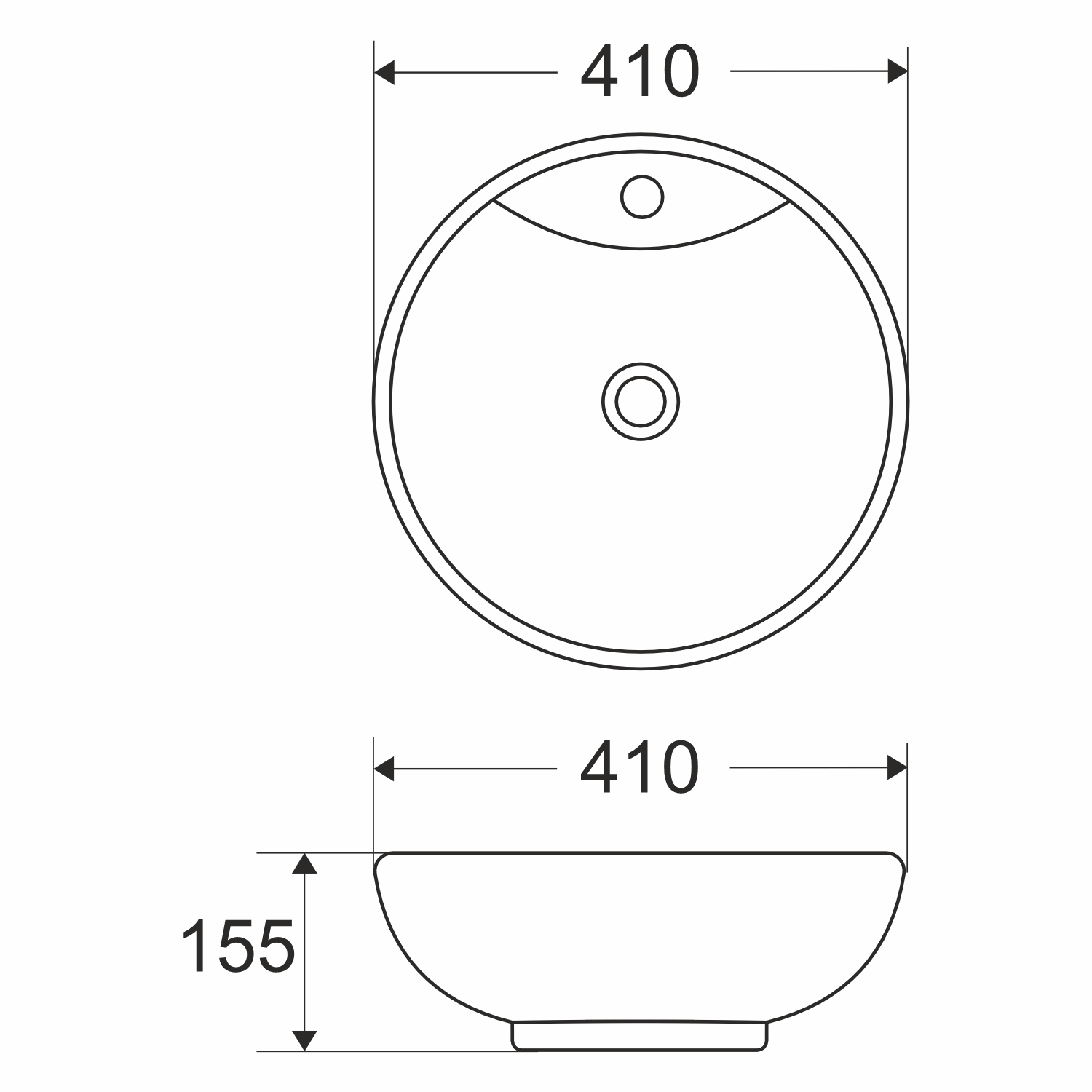 Раковина накладная на столешницу WAVE Koral 410х410х185 шхгхв с отв под смеситель,белый,круг от магазина gidro-z