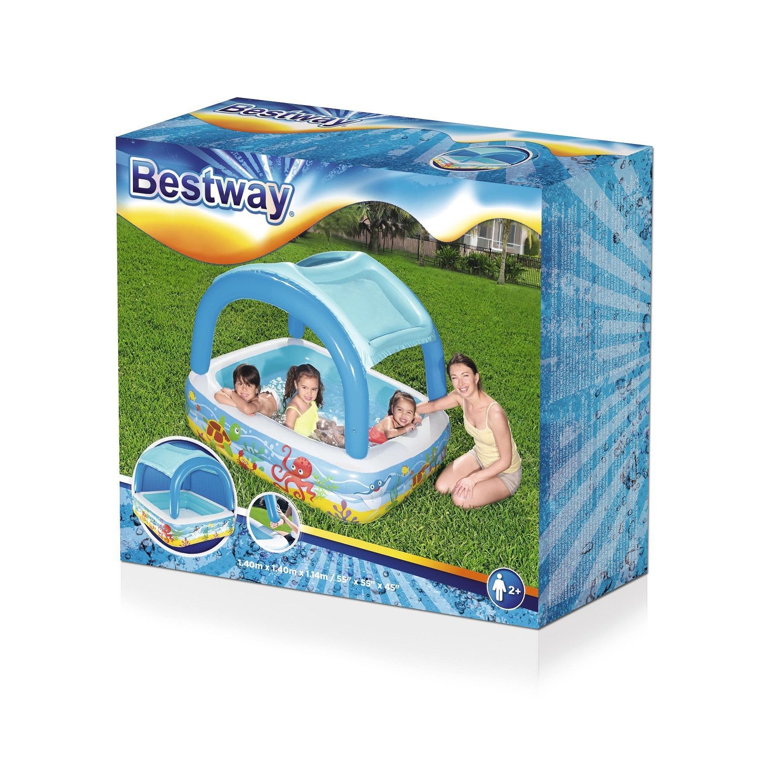 Детский надувной бассейн Bestway 52192 (140х140х114 см) от магазина gidro-z