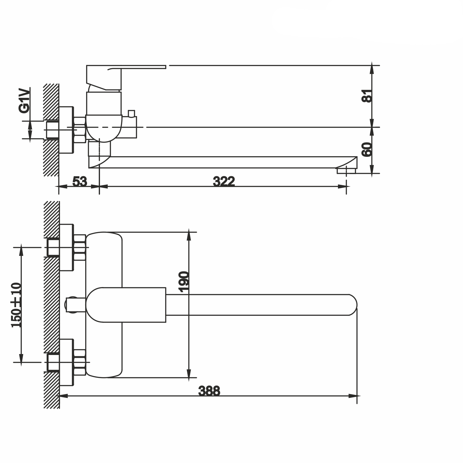 Смеситель для ванны и раковины 35k MIXLINE MLSS-021 нерж. от магазина gidro-z