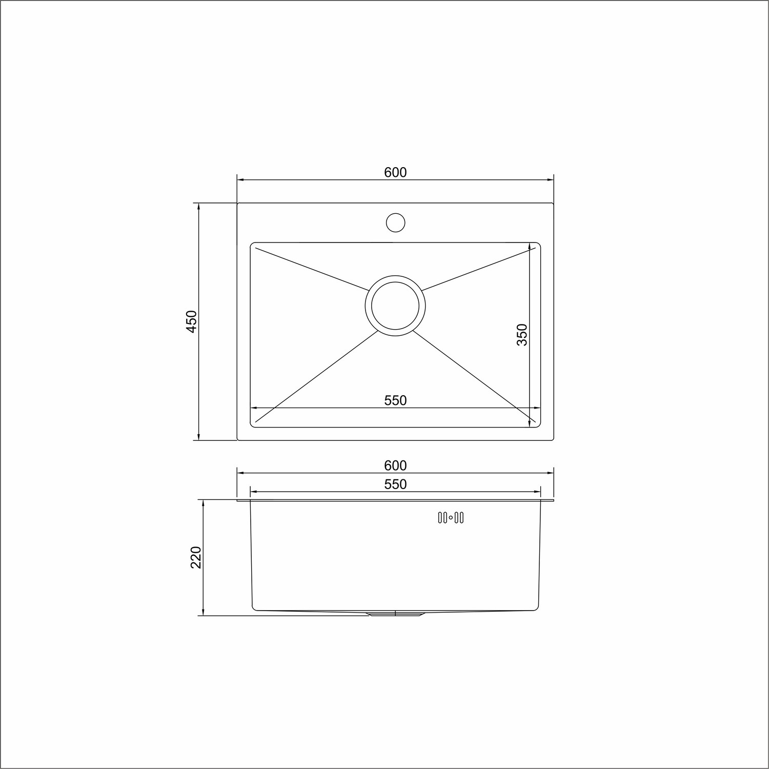 Мойка 60х45 3,0 вып 3 1/2  MIXLINE PRO 22см с сифоном черный графит НАНО от магазина gidro-z