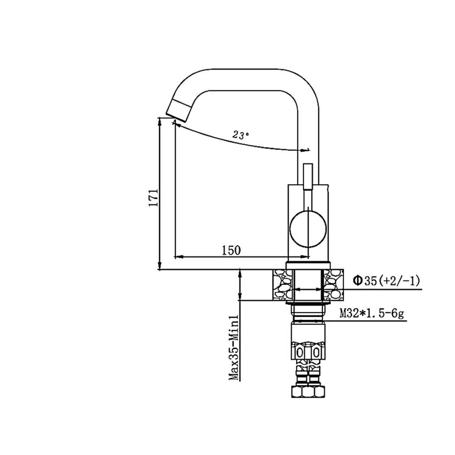 Смеситель для кухни 35к HB72304-4 HAIBA нерж, сатин от магазина gidro-z