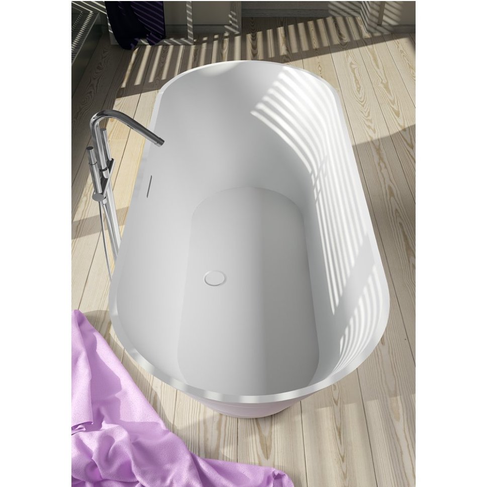 Овальная ванна из искусственного камня Riho Barcelona 170х70 белая BS0500500000000, 1700х580х467, белый от магазина gidro-z