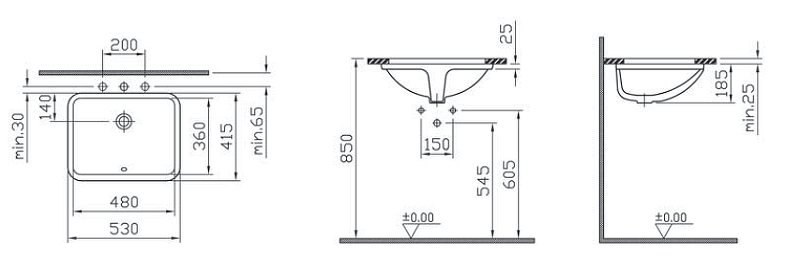 Раковина Vitra S 50 53 5339B003-0012 Белая от магазина gidro-z