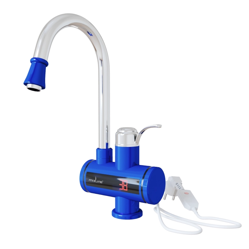 Смеситель-водонагреватель проточного типа WH-003 BLUE (3,3 кВт, УЗО, кухня, индикатор темп) MIXLINE от магазина gidro-z