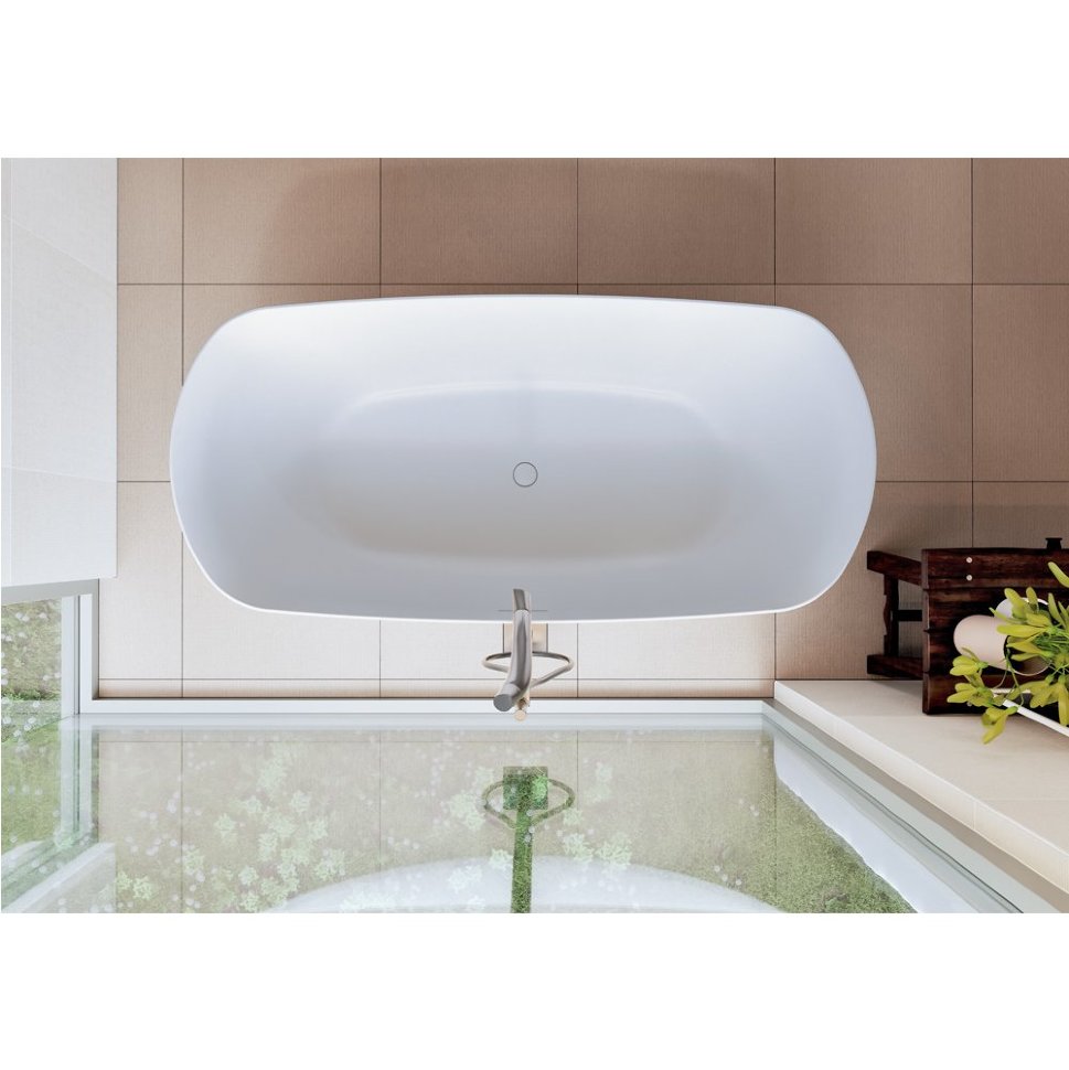 Овальная ванна из искусственного камня Riho Bilo 165x77 белая BS6500500000000, 1650х555х450, белый от магазина gidro-z