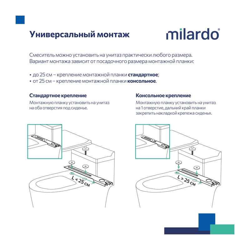 Смеситель с гигиеническим душем 35к Milardo 001SB00M08 Tidy установка на унитаз, ХРОМ от магазина gidro-z