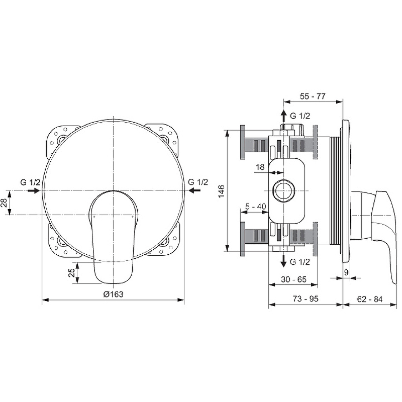 Смеситель для душа Ideal Standard Ceraflex A6724AA Хром от магазина gidro-z