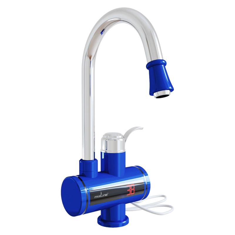 Смеситель-водонагреватель проточного типа WH-003 BLUE (3,3 кВт, УЗО, кухня, индикатор темп) MIXLINE от магазина gidro-z