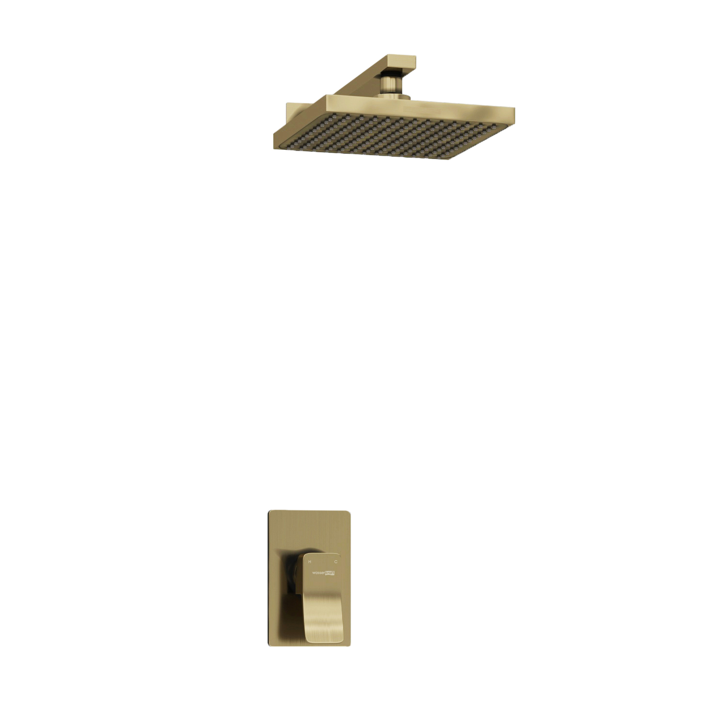 Встраиваемый комплект для душа с квадратным верхним душем WasserKraft Exter А12610, бронза светлая от магазина gidro-z