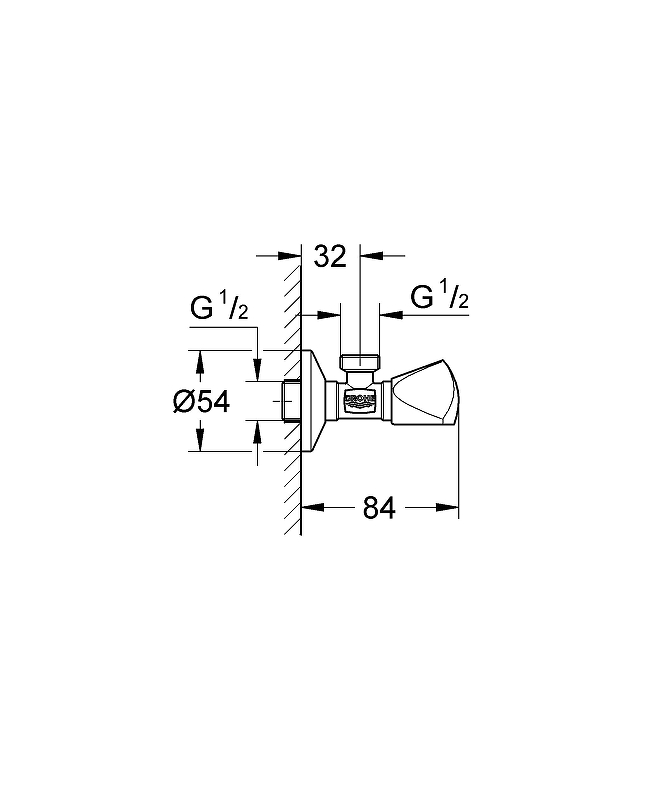 Вентиль запорный Grohe 22940000 угловой Хром от магазина gidro-z