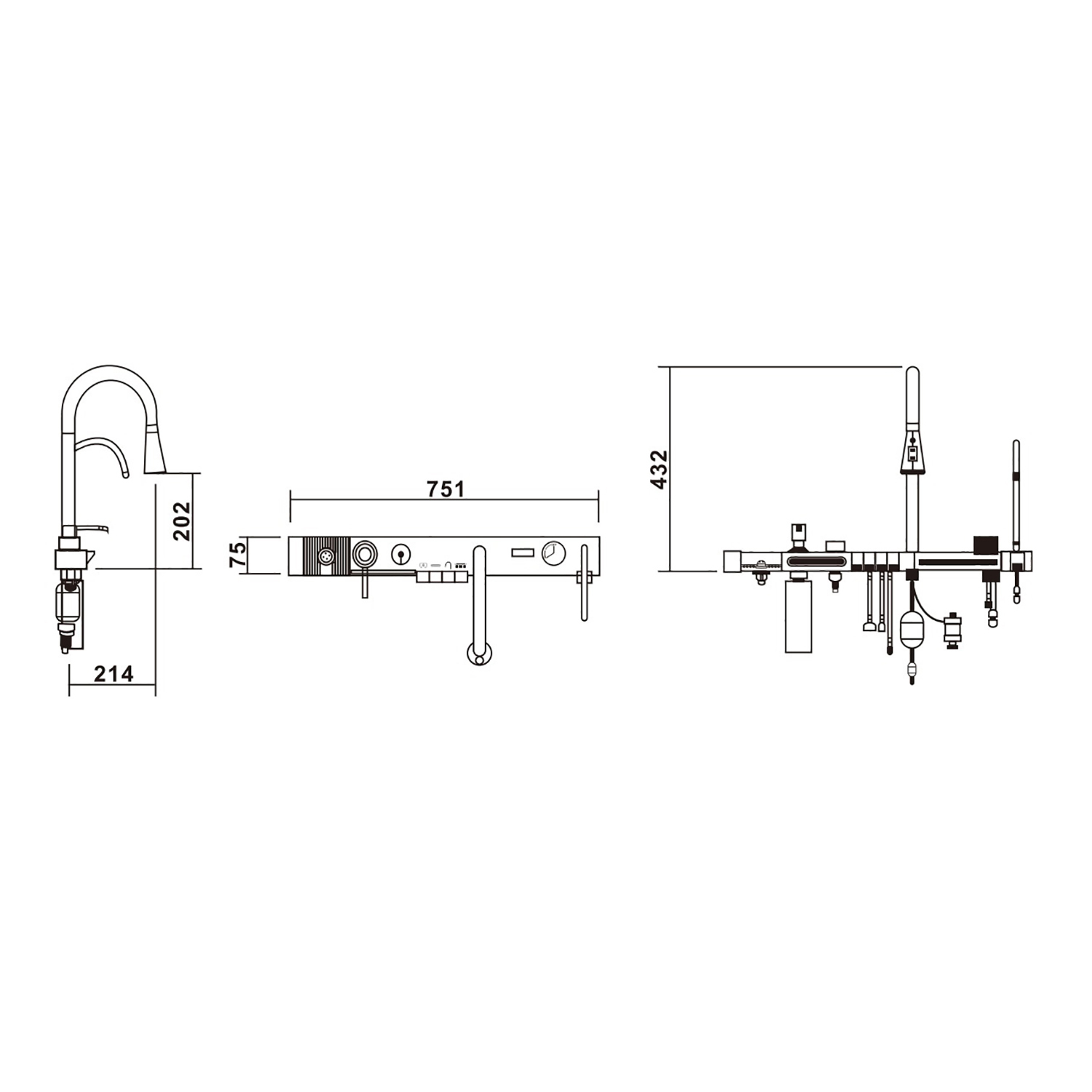 Мойка 75х46 3,0 вып 3 1/2  MIXLINE PRO 21,5см V2.0 сатин сиф+доз+смес+кол+для р+о/с от магазина gidro-z