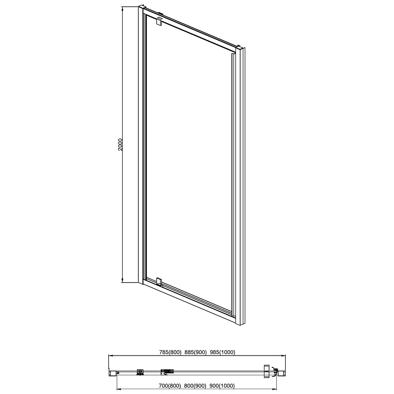 Душевая дверь Aquatek 90 AQNAA6211-90 профиль Хром стекло прозрачное от магазина gidro-z