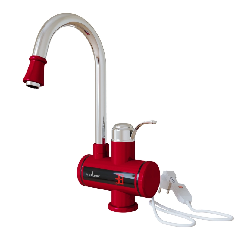 Смеситель-водонагреватель проточного типа WH-003 RED (3,3 кВт, УЗО, кухня, индикатор темп) MIXLINE от магазина gidro-z