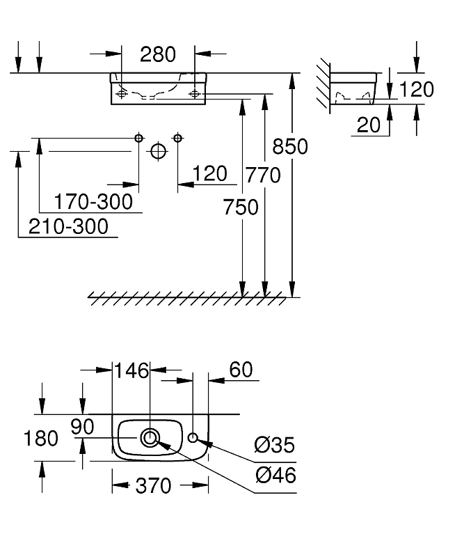 Раковина Grohe Euro Ceramic 37 39327000 Белая от магазина gidro-z