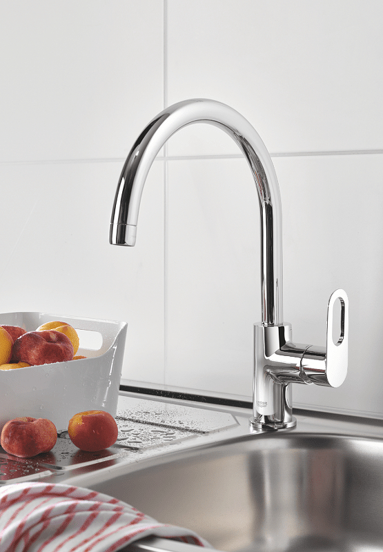 Кран grohe. Смеситель Grohe BAULOOP 31368000. Смеситель для кухни Grohe BAULOOP, хром (31368000. Grohe start loop смеситель. Смеситель для кухни (мойки) Grohe start loop 31374000 однорычажный хром.