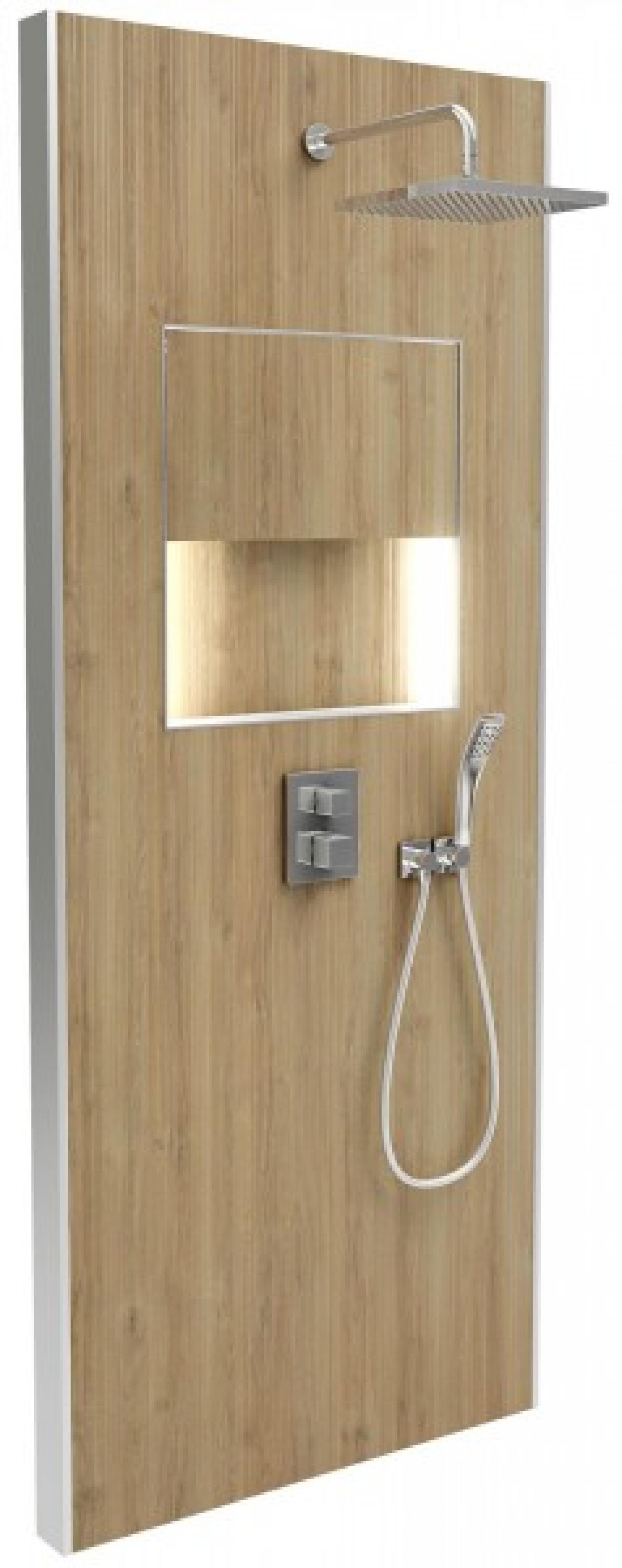 Душевая панель Jacob Delafon Ecrin E803001-D33 Верхний душ, ручной душ, термостат, медовый дуб от магазина gidro-z