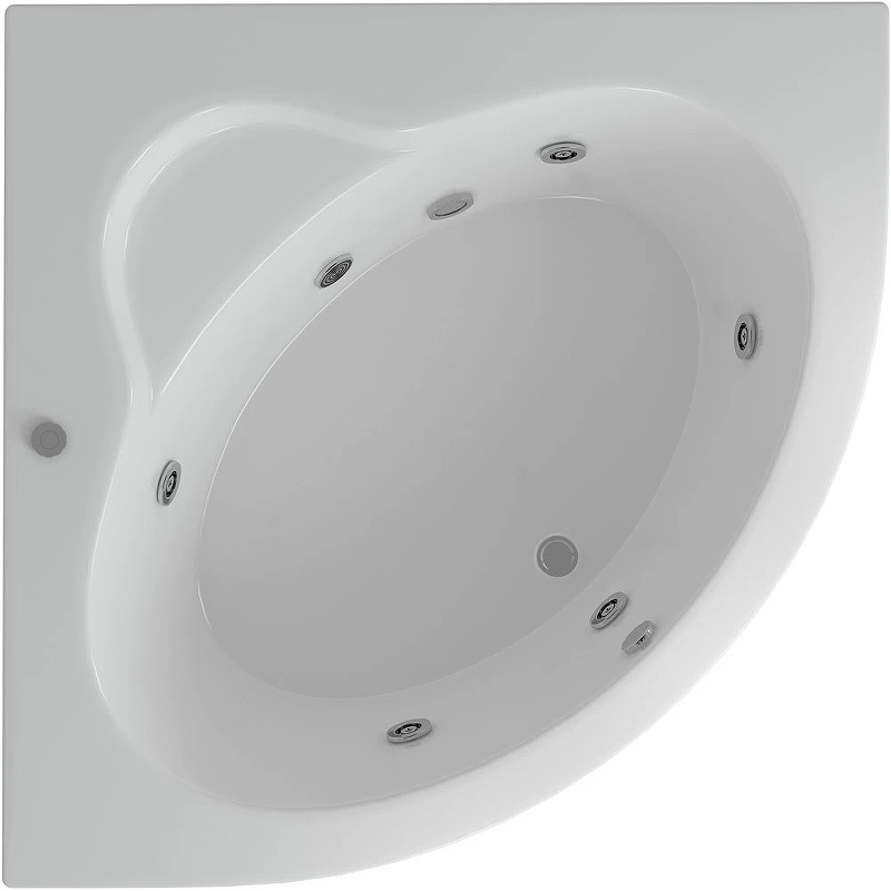 Акриловая ванна Aquatek Калипсо 146x146 KAL146-0000005 с гидромассажем с фронтальной панелью с каркасом (разборный) со слив-переливом от магазина gidro-z