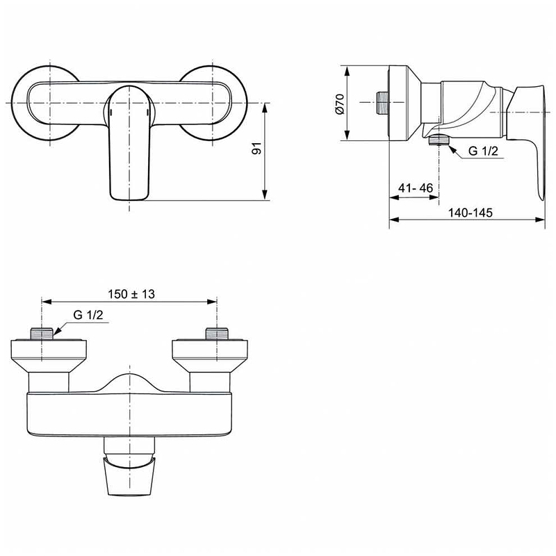 Смеситель для душа Ideal Standard Connect Air A7032AA Хром от магазина gidro-z