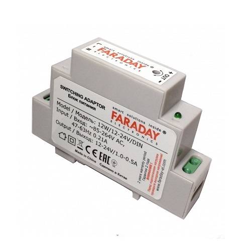 Блок питания FARADAY 12W/12-24V/DIN от магазина gidro-z