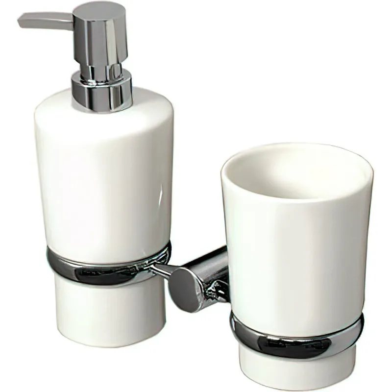 Дозатор для жидкого мыла WasserKRAFT K-28289 со стаканом для зубных щеток Хром от магазина gidro-z