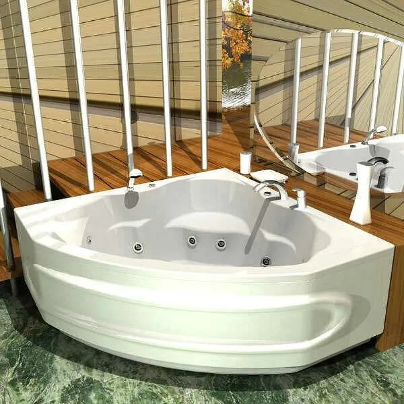 Акриловая ванна Aquatek Сириус 164х164 SIR164-0000006 с гидромассажем с фронтальной панелью с каркасом (разборный) со слив-переливом от магазина gidro-z