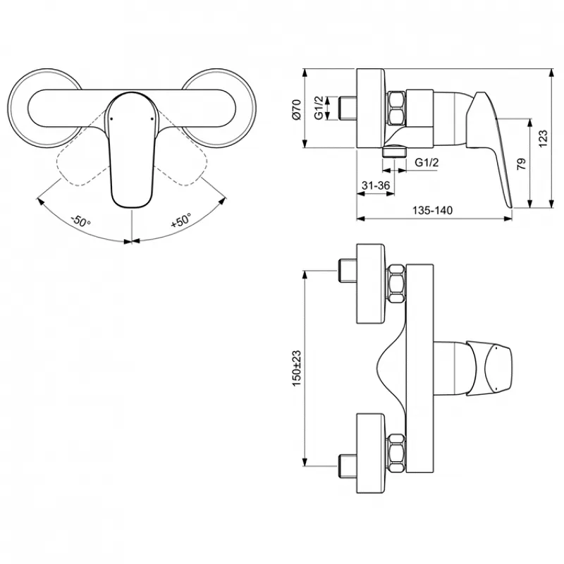 Смеситель для душа Ideal Standard Ceraflex B1720AA Хром от магазина gidro-z