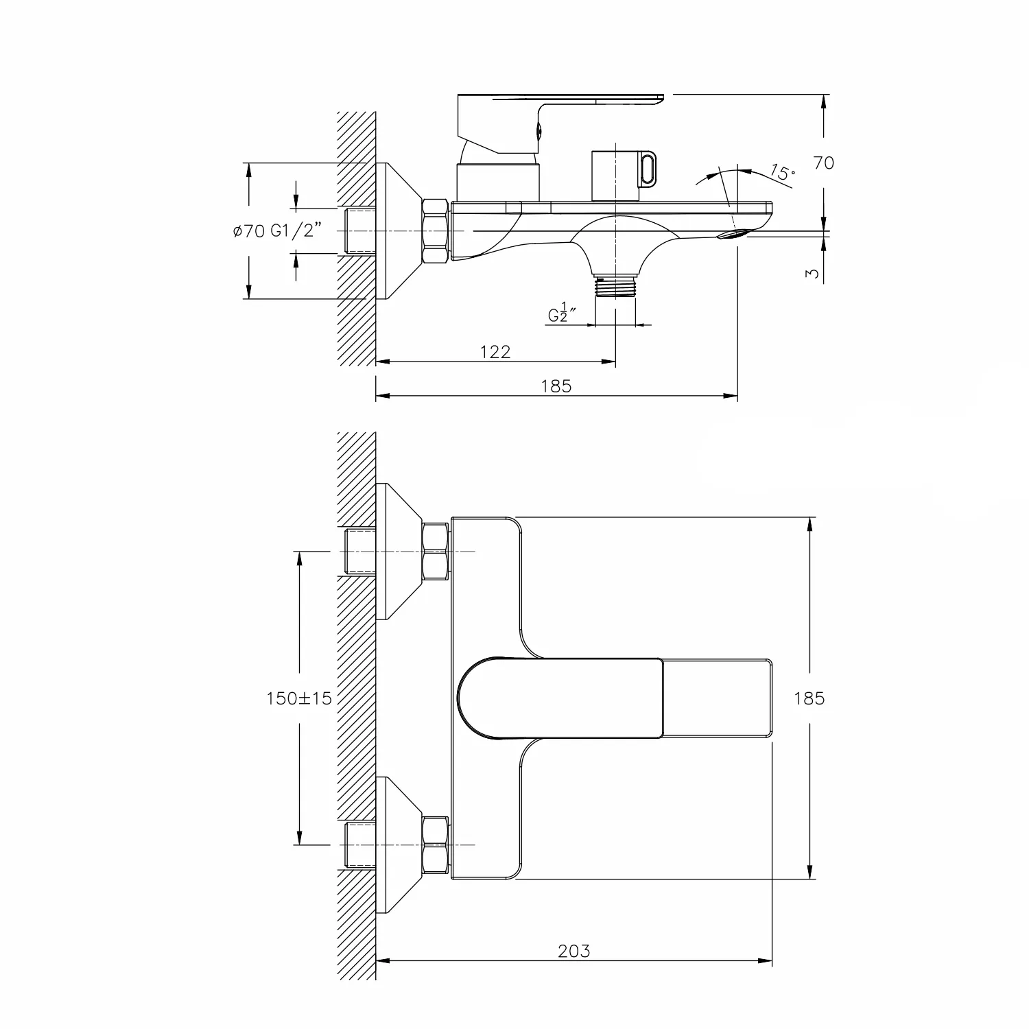 Смеситель для ванны 35k MIXLINE ML33-01 City White БЕЛЫЙ/ХРОМ от магазина gidro-z