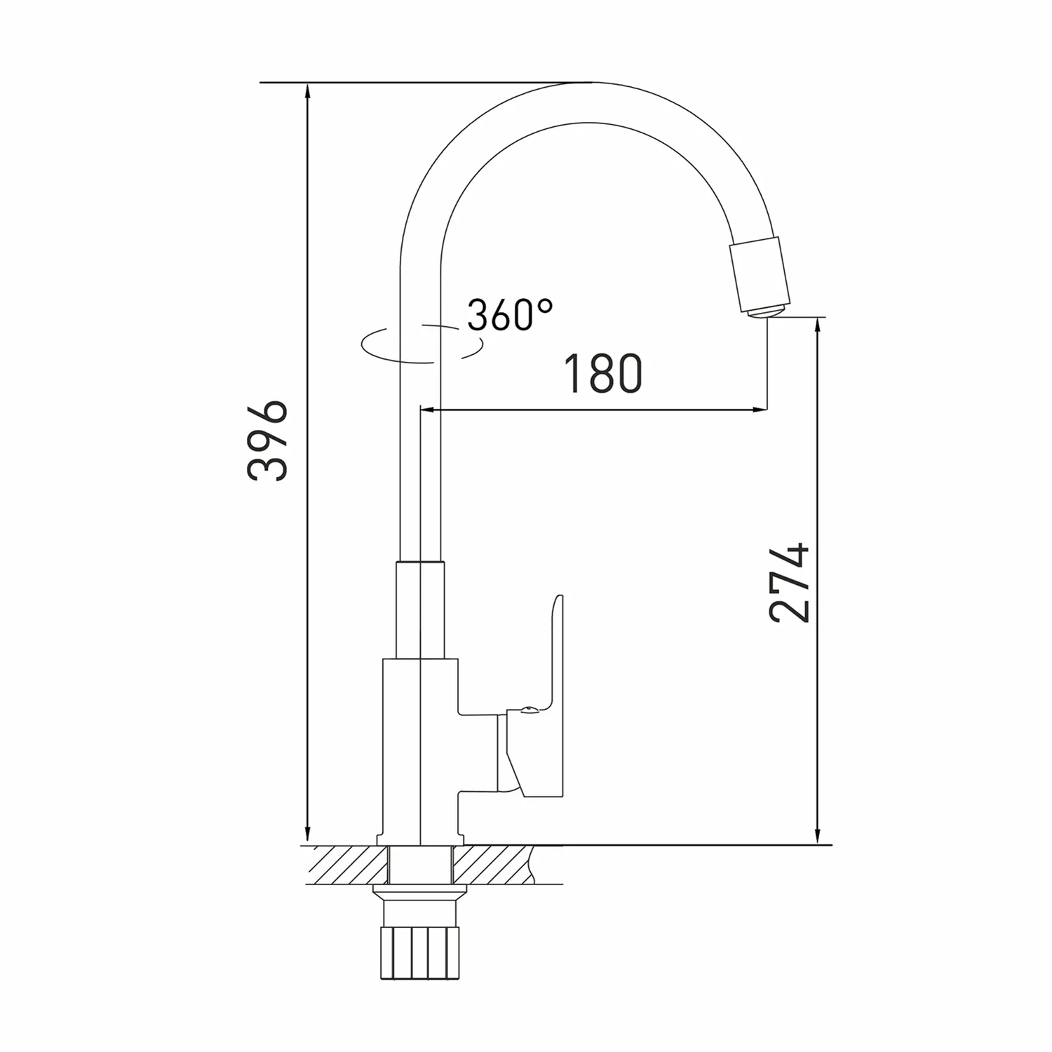 Смеситель для кухни 35к MIXLINE ML35-098 гибкий излив, б/отв, боковая, белый от магазина gidro-z