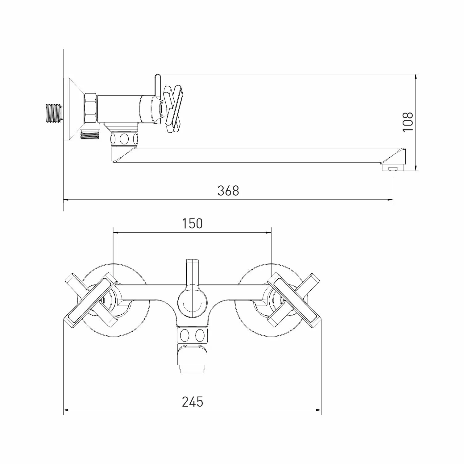 Смеситель для ванны и раковины 1/2 кер. MIXLINE ML38-02  Graphite ГРАФИТ от магазина gidro-z