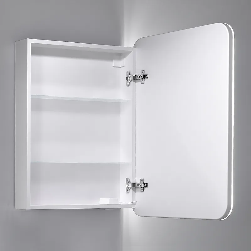 Зеркальный шкаф Jorno Modul 50 Mol.03.50/P/W/JR с подсветкой Белый от магазина gidro-z