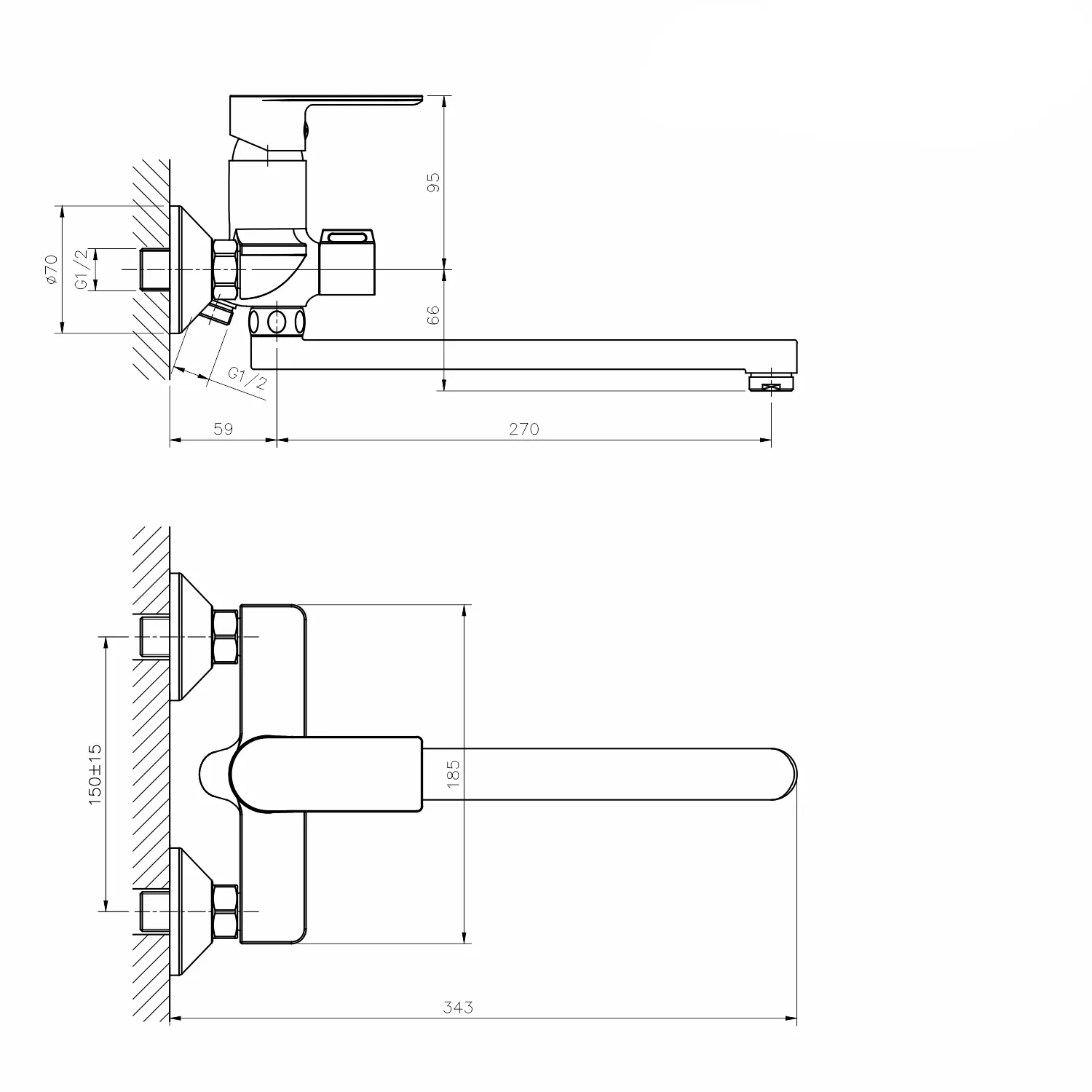 Смеситель для ванны и раковины 35k MIXLINE ML26-02 Life от магазина gidro-z