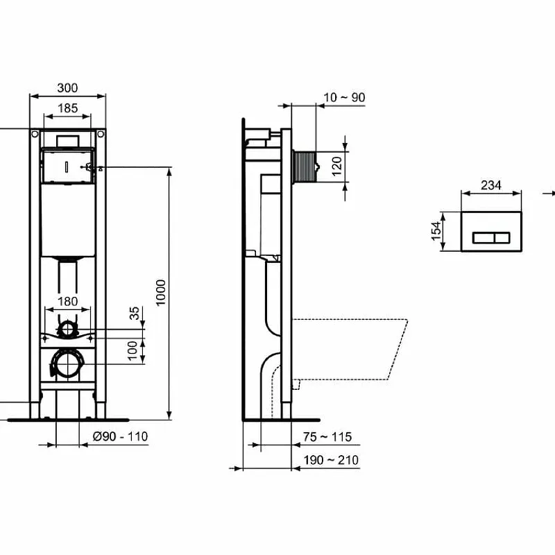 Комплект унитаза с инсталляцией Ideal Standard W220101 с сиденьем Микролифт без клавиши смыва от магазина gidro-z