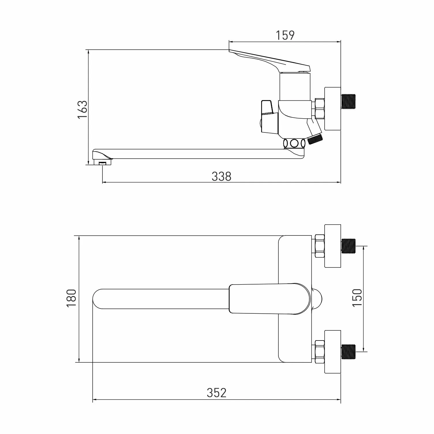 Смеситель для ванны и раковины 35k MIXLINE ML41-02 Swan White БЕЛЫЙ/ХРОМ от магазина gidro-z