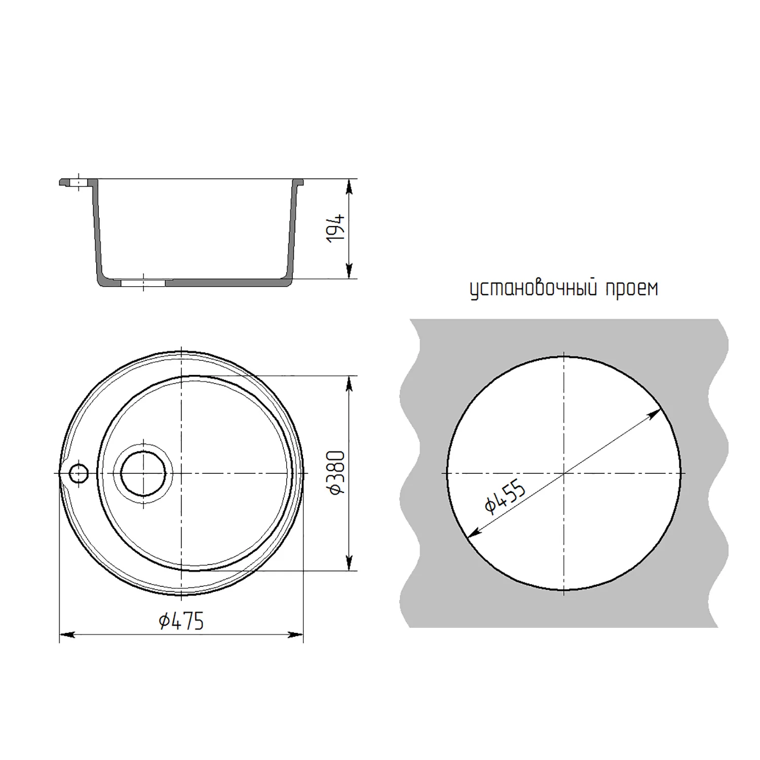 Мойкa ML-GMS01 СТАНДАРТ круглая, терракот (307), 475мм (глуб. чаши 194) от магазина gidro-z